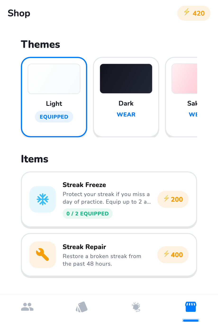 Shop themes